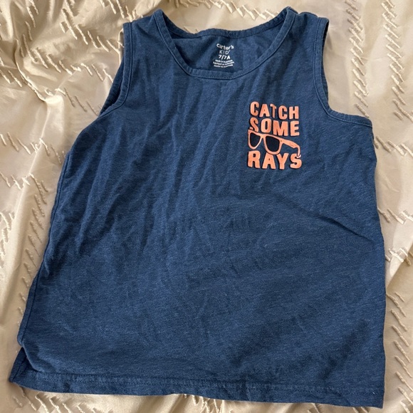 Carter's Other - Boy’s Blue Tank Top with Orange Graphic